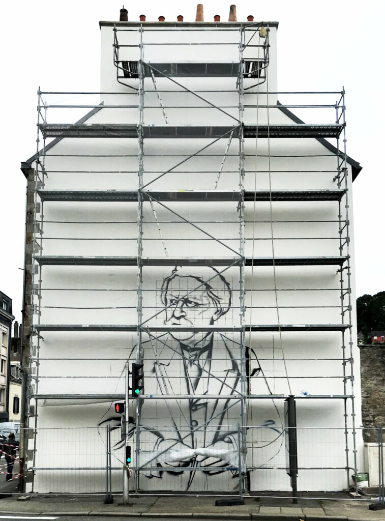 Fresque street-art Aristide Briand à Quimper (2/3)